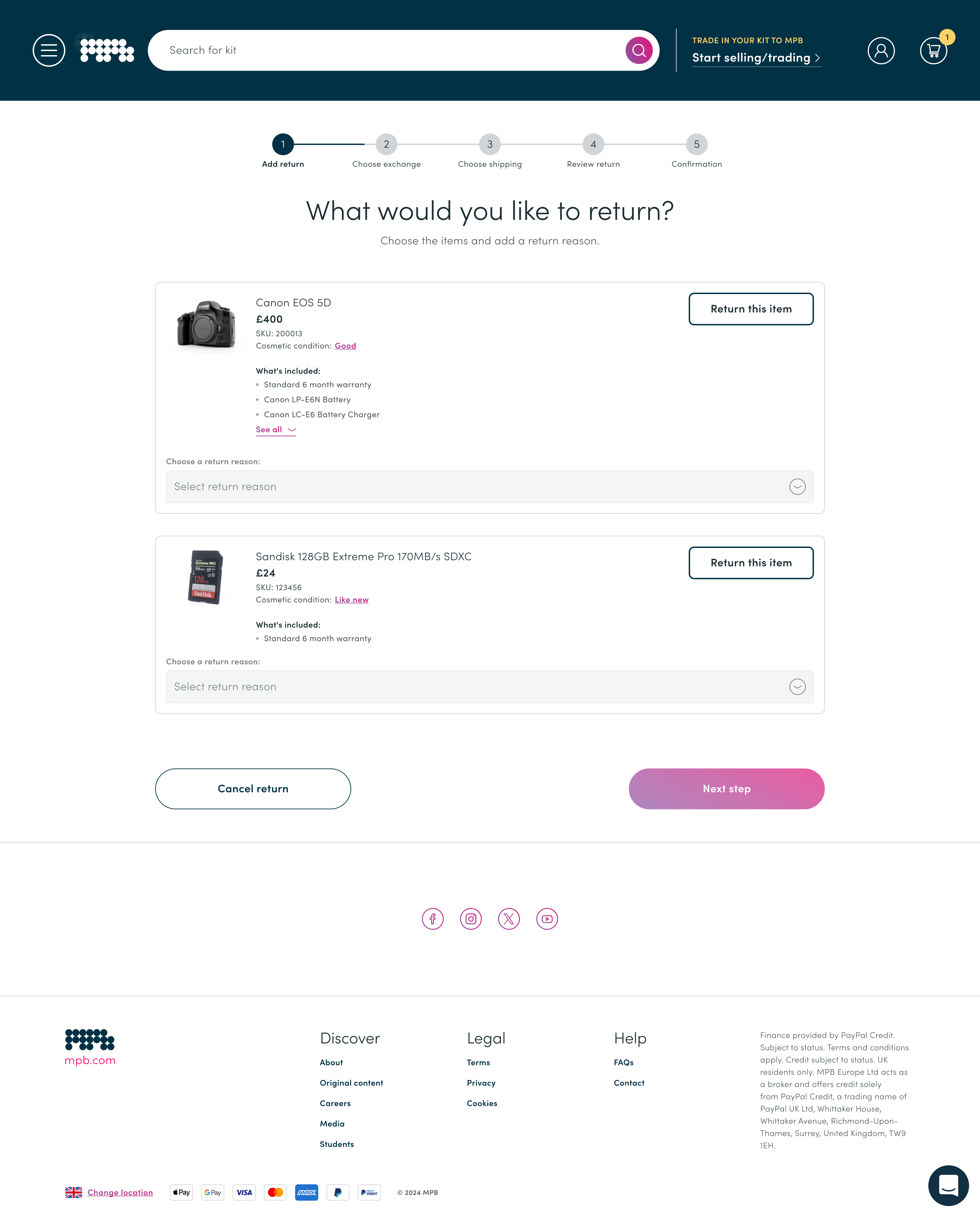 Returns workflow